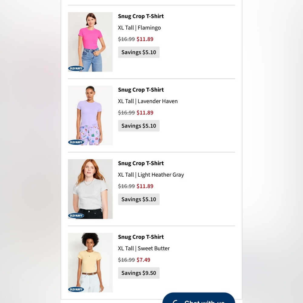 Old Navy Snug Crop T-Shirt